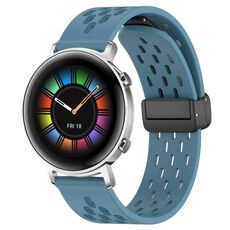 Per Huawei Watch GT2 42mm 20mm cinturino in silicone con chiusura magnetica pieghevole (blu)