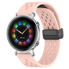 Per Huawei Watch GT2 42mm 20mm Cinturino in silicone con chiusura magnetica pieghevole (rosa)