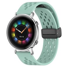 Per Huawei Watch GT2 42mm 20mm cinturino in silicone con chiusura magnetica pieghevole (verde acqua)