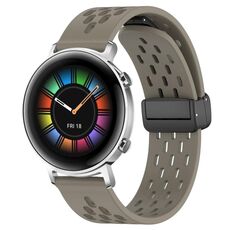 Per Huawei Watch GT2 42mm 20mm cinturino in silicone con chiusura magnetica pieghevole (cenere spaziale)