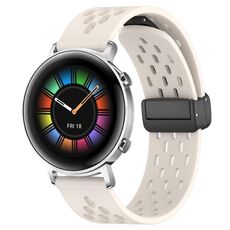 Per Huawei Watch GT2 42mm 20mm cinturino in silicone con chiusura magnetica pieghevole (colore Starlight)