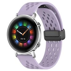 Per Huawei Watch GT2 42mm 20mm cinturino in silicone con chiusura magnetica pieghevole (viola)