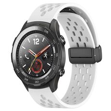 Per Huawei Watch 2 Cinturino in silicone con chiusura magnetica pieghevole da 20 mm (bianco)