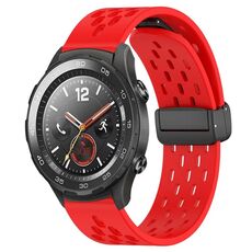 Per Huawei Watch 2 cinturino in silicone con chiusura magnetica pieghevole da 20 mm (rosso)
