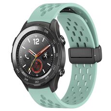 Per Huawei Watch 2 cinturino in silicone con chiusura magnetica pieghevole da 20 mm (verde acqua)