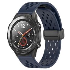 Per Huawei Watch 2 cinturino in silicone con chiusura magnetica pieghevole da 20 mm (blu notte)
