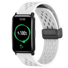 Per Honor Watch ES 20mm cinturino in silicone con chiusura magnetica pieghevole (bianco)