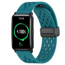 Per Honor Watch ES 20mm cinturino in silicone con chiusura magnetica pieghevole (verde nascosto)