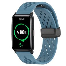 Per Honor Watch ES 20mm cinturino in silicone con chiusura magnetica pieghevole (blu)
