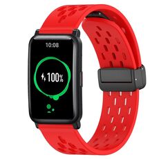 Per Honor Watch ES 20mm cinturino in silicone con chiusura magnetica pieghevole (rosso)