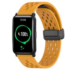 Per Honor Watch ES 20mm cinturino in silicone con chiusura magnetica pieghevole (giallo)