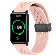 Per Honor Watch ES 20mm cinturino in silicone con chiusura magnetica pieghevole (rosa)