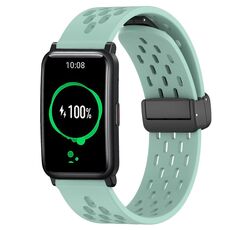 Per Honor Watch ES 20mm cinturino in silicone con chiusura magnetica pieghevole (verde acqua)