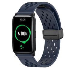 Per Honor Watch ES 20 mm pieghevole cinturino in silicone con chiusura magnetica (blu notte)