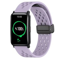 Per Honor Watch ES 20mm cinturino in silicone con chiusura magnetica pieghevole (viola)