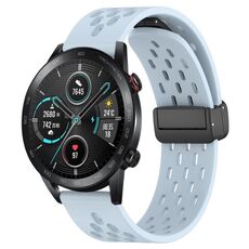 Cinturino per orologio in silicone con chiusura magnetica pieghevole per Honor MagicWatch2 42mm 20mm (azzurro)