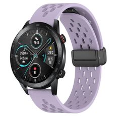 Cinturino per orologio in silicone con chiusura magnetica pieghevole per Honor MagicWatch2 42mm 20mm (viola)