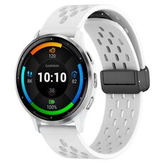 Per cinturino in silicone con chiusura magnetica pieghevole Garmin Venu 3 da 22 mm (bianco)