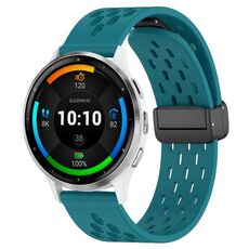 Per cinturino in silicone con chiusura magnetica pieghevole Garmin Venu 3 da 22 mm (verde nascosto)