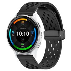 Per cinturino in silicone con chiusura magnetica pieghevole Garmin Venu 3 da 22 mm (nero)