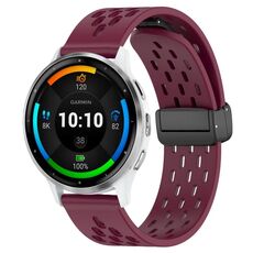 Per cinturino in silicone con chiusura magnetica pieghevole Garmin Venu 3 da 22 mm (vino rosso)