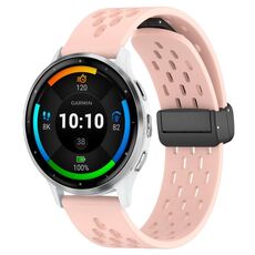 Per cinturino in silicone con chiusura magnetica pieghevole Garmin Venu 3 da 22 mm (rosa)