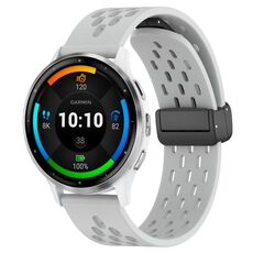Per cinturino in silicone con chiusura magnetica pieghevole Garmin Venu 3 da 22 mm (grigio chiaro)