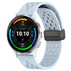 Per cinturino in silicone con chiusura magnetica pieghevole Garmin Venu 3 da 22 mm (azzurro)