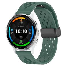 Per cinturino in silicone con chiusura magnetica pieghevole Garmin Venu 3 da 22 mm (verde scuro)