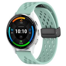 Per cinturino in silicone con chiusura magnetica pieghevole Garmin Venu 3 da 22 mm (verde acqua)