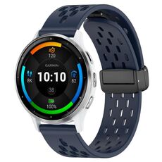 Per cinturino in silicone con chiusura magnetica pieghevole Garmin Venu 3 da 22 mm (blu notte)