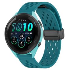 Per cinturino in silicone con chiusura magnetica pieghevole Garmin Forerunner 265 da 22 mm (verde nascosto)