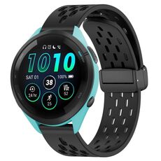 Per cinturino in silicone con chiusura magnetica pieghevole Garmin Forerunner 265 da 22 mm (nero)