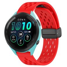 Per cinturino in silicone con chiusura magnetica pieghevole Garmin Forerunner 265 da 22 mm (rosso)