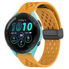 Per cinturino in silicone con chiusura magnetica pieghevole Garmin Forerunner 265 da 22 mm (giallo)