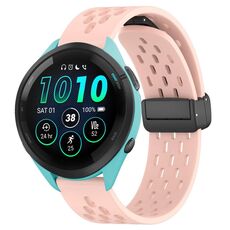 Per cinturino in silicone con chiusura magnetica pieghevole Garmin Forerunner 265 da 22 mm (rosa)