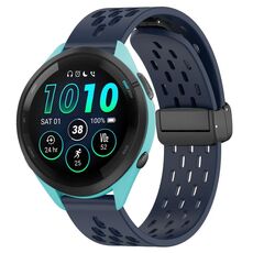 Per cinturino in silicone con chiusura magnetica pieghevole Garmin Forerunner 265 da 22 mm (blu notte)