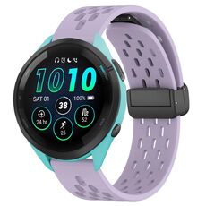 Per cinturino in silicone con chiusura magnetica pieghevole Garmin Forerunner 265 da 22 mm (viola)