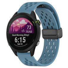 Per cinturino in silicone con chiusura magnetica pieghevole Garmin Forerunner 255 da 22 mm (blu)