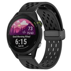 Per cinturino in silicone con chiusura magnetica pieghevole Garmin Forerunner 255 da 22 mm (nero)