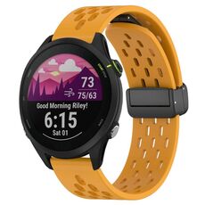 Cinturino per orologio in silicone con chiusura magnetica pieghevole da 22 mm per Garmin Forerunner 255 Music (giallo)