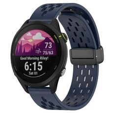Cinturino per orologio in silicone con chiusura magnetica pieghevole da 22 mm per Garmin Forerunner 255 Music (blu notte)