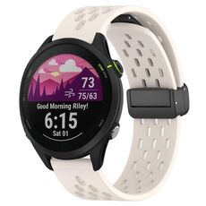 Per cinturino in silicone con chiusura magnetica pieghevole Garmin Forerunner 255 Music da 22 mm (colore Starlight)