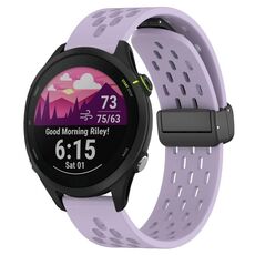 Per cinturino in silicone con chiusura magnetica pieghevole Garmin Forerunner 255 Music da 22 mm (viola)