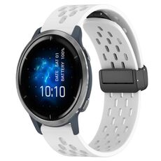 Per cinturino in silicone con chiusura magnetica pieghevole Garmin Venu 2 da 22 mm (bianco)