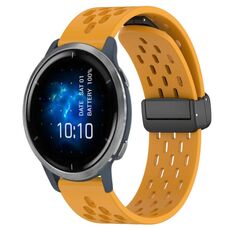 Per cinturino in silicone con chiusura magnetica pieghevole Garmin Venu 2 da 22 mm (giallo)