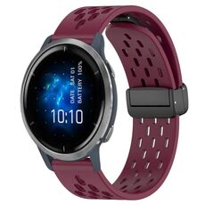 Per cinturino in silicone con chiusura magnetica pieghevole Garmin Venu 2 da 22 mm (vino rosso)