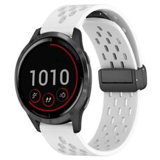 Per cinturino in silicone con chiusura magnetica pieghevole Garmin Vivoactive 4 da 22 mm (bianco)