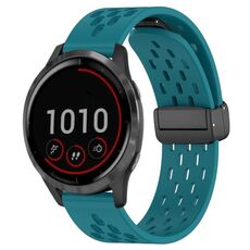 Per cinturino in silicone con chiusura magnetica pieghevole Garmin Vivoactive 4 da 22 mm (verde nascosto)