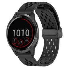 Per cinturino in silicone con chiusura magnetica pieghevole Garmin Vivoactive 4 da 22 mm (nero)